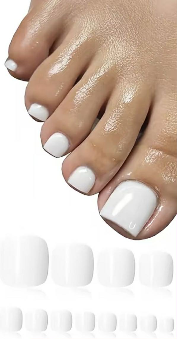 All White Everything Press On Nails